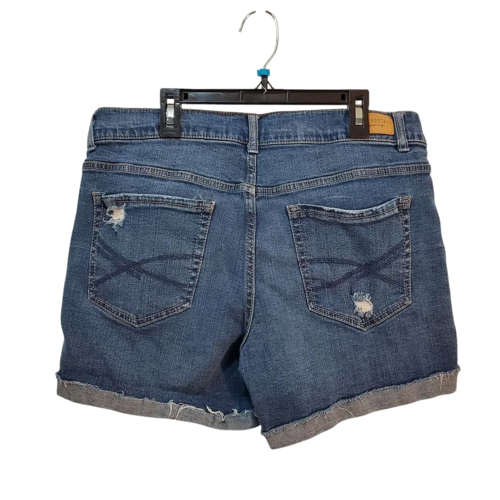 Aeropostale Denim Stretch Distressed Roll Cuff‎ Denim Shorts Size 10
